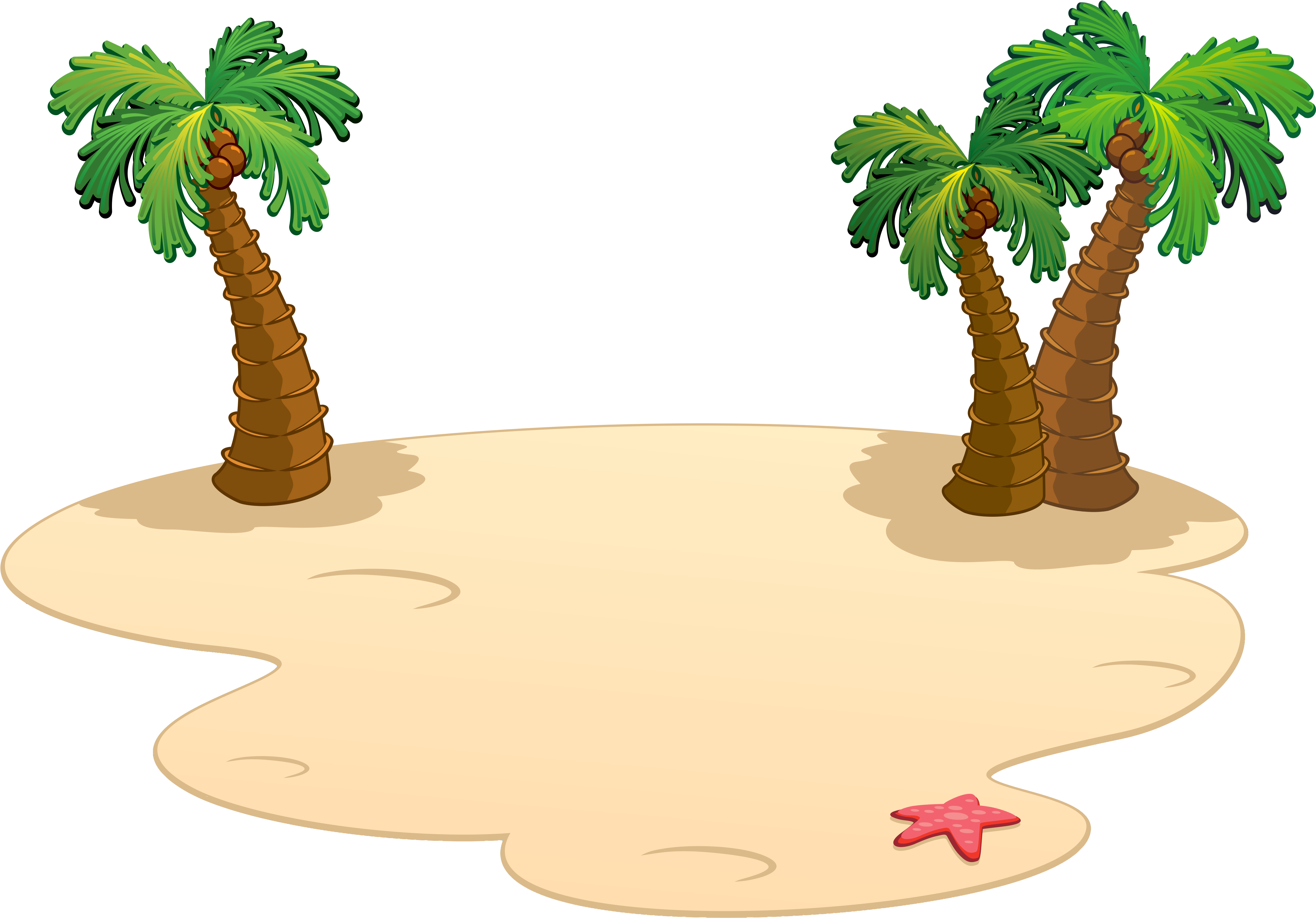 Beach Palms Png Clipart Gallery Yopriceville High - Clipart Of A Beach Sand (5000x3707), Png Download