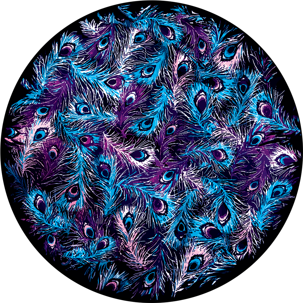 Apollo Design Cs-3466 Cool Peacock Feathers Colourscenic - Circle (1200x1200), Png Download