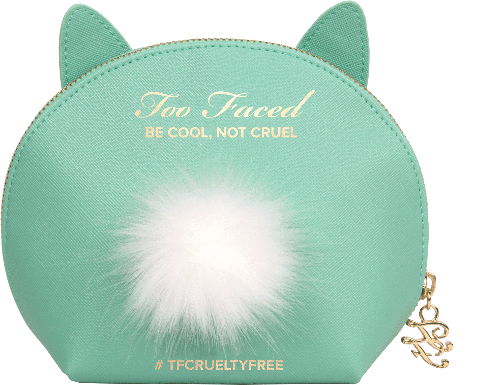 Teal Cool Not Cruel Bunny Makeup Bag - Cosmetics (2000x1800), Png Download