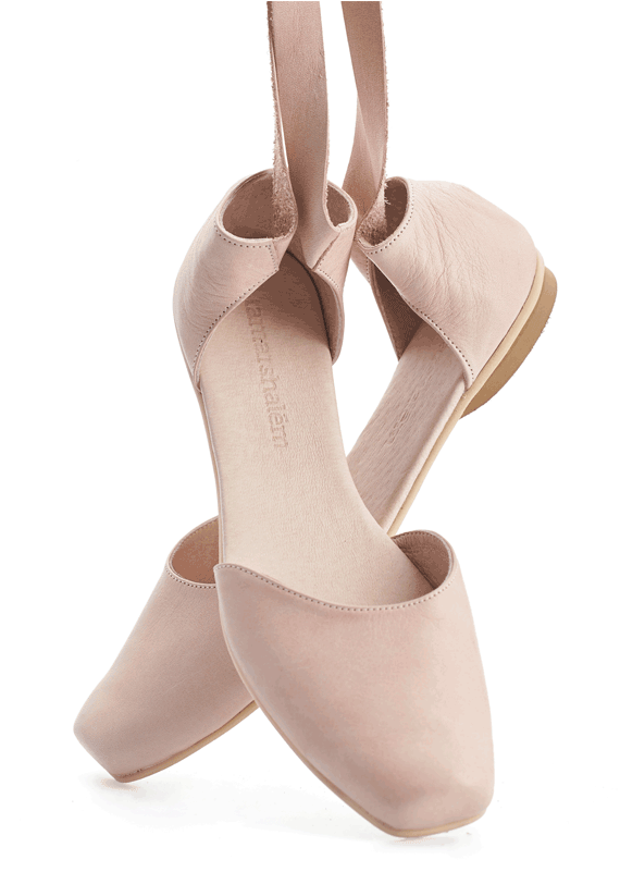 Ana, Blush Pink Leather Ballerina Shoes - Ballet Shoe (800x800), Png Download