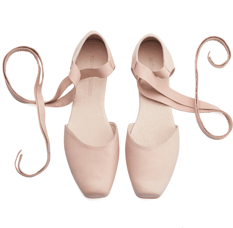 Ana, Blush Pink Leather Ballerina Shoes - Ballet Shoe (800x800), Png Download