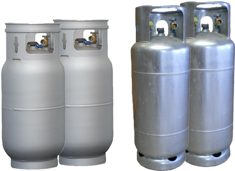 15kg Aluminium And 18kg Steel Forklift Bottles-cylinders - Lpg Bottle Sizes Australia (492x352), Png Download