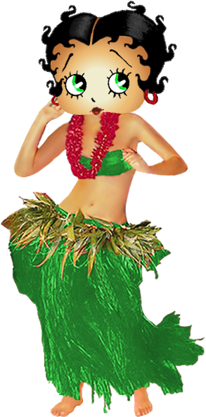 Betty Boop Pinterest - Betty Boop Hula Girl (338x620), Png Download