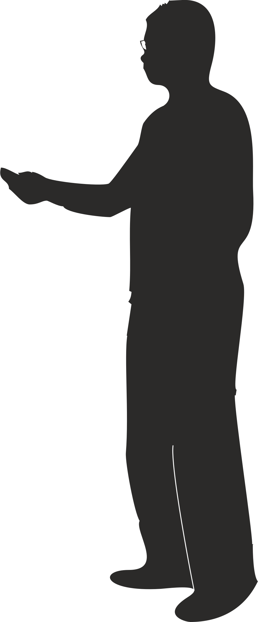 Clipart - Silhouette Person Pointing Png (998x2400), Png Download