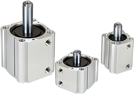 Compact Cylinder - Small Size Pneumatic Cylinder (670x352), Png Download
