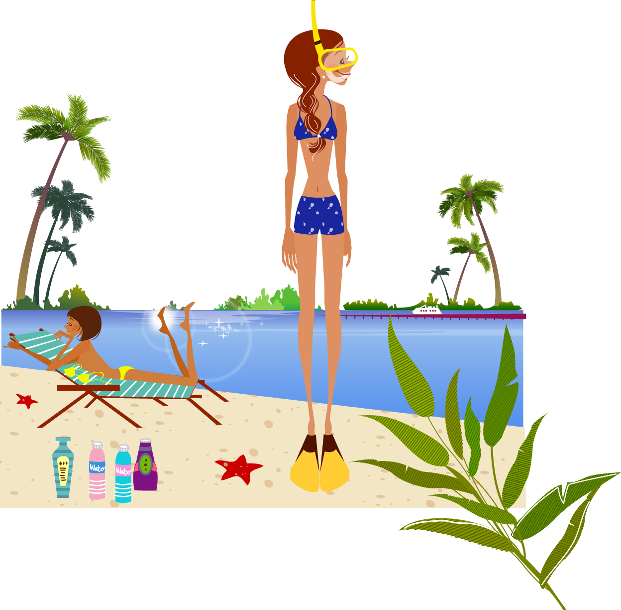 Resort Clipart Luau - Beach (1248x1224), Png Download