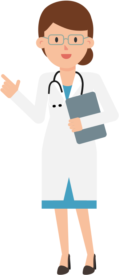 Open - Cartoon Doctor Pointing (2000x1126), Png Download