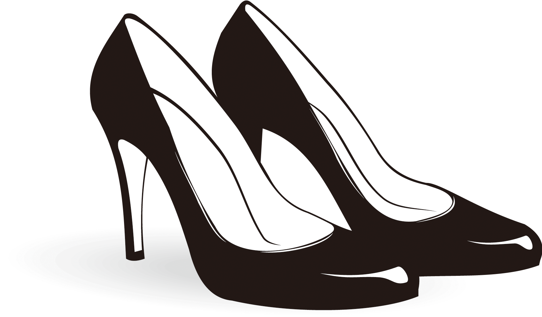 Picture Free Heeled Footwear Sneakers Clip Art Black - Women Shoes Vector Png (1772x1063), Png Download