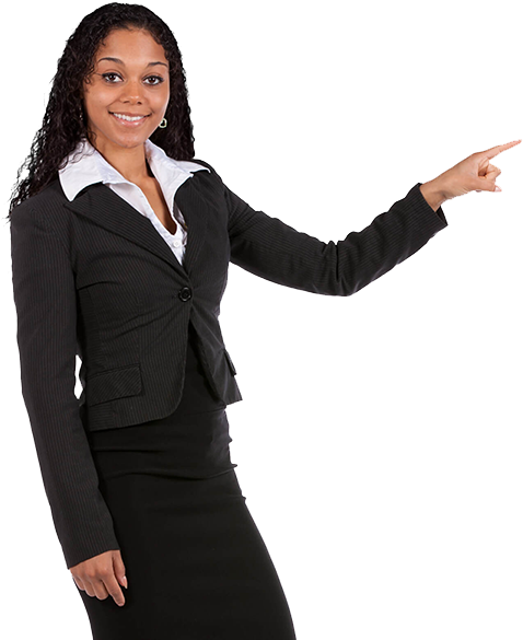 Corporate Woman Pointing Cut4ali Admin2018 03 01t21 - Formal Wear (497x600), Png Download