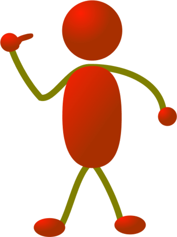 Person Pointing Finger Clipart - Clipart Stickman (600x802), Png Download