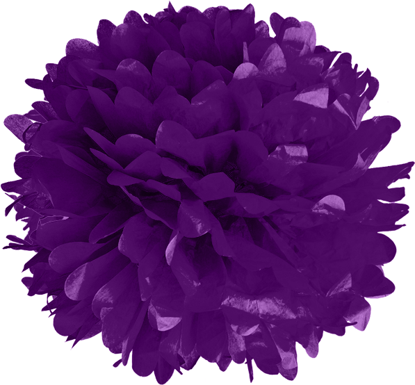 Purple Tissue Pom Poms - Turquoise Blue 20 Inch Tissue Paper Flower Pom-pom (600x582), Png Download