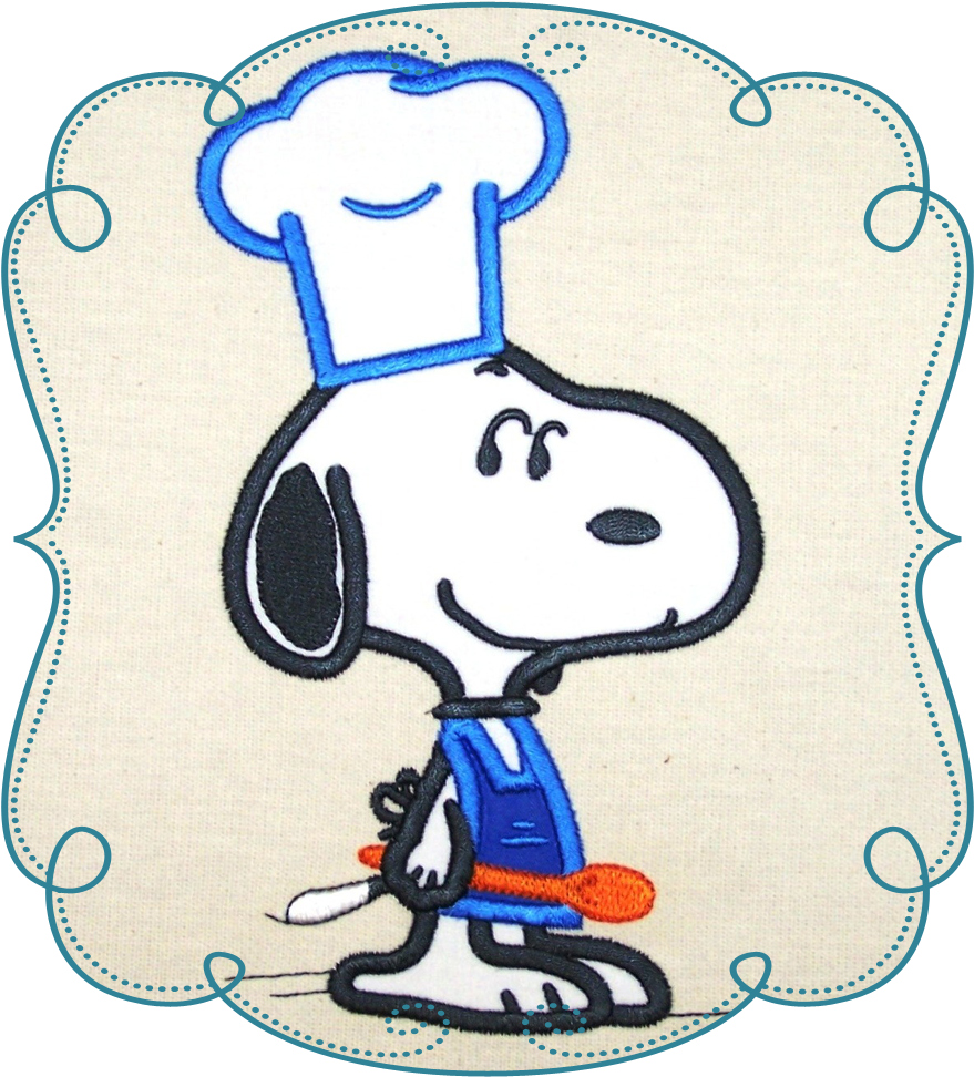 Snoopy Clipart Chef - Snoopy Pes Embroidery Design (1000x1000), Png Download