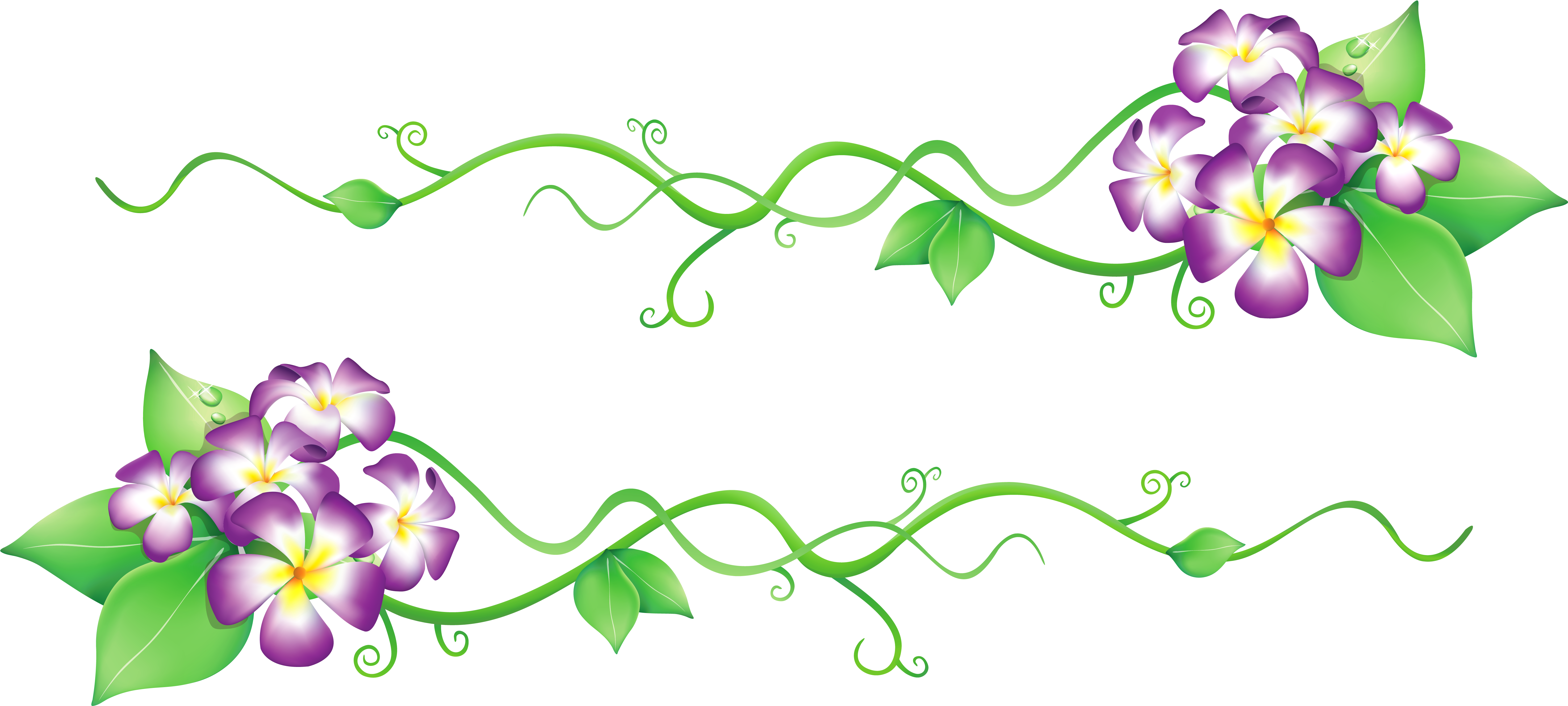 Flowers Spring Decor Png Clipart - Spring Flower Clipart Png (5910x2660), Png Download