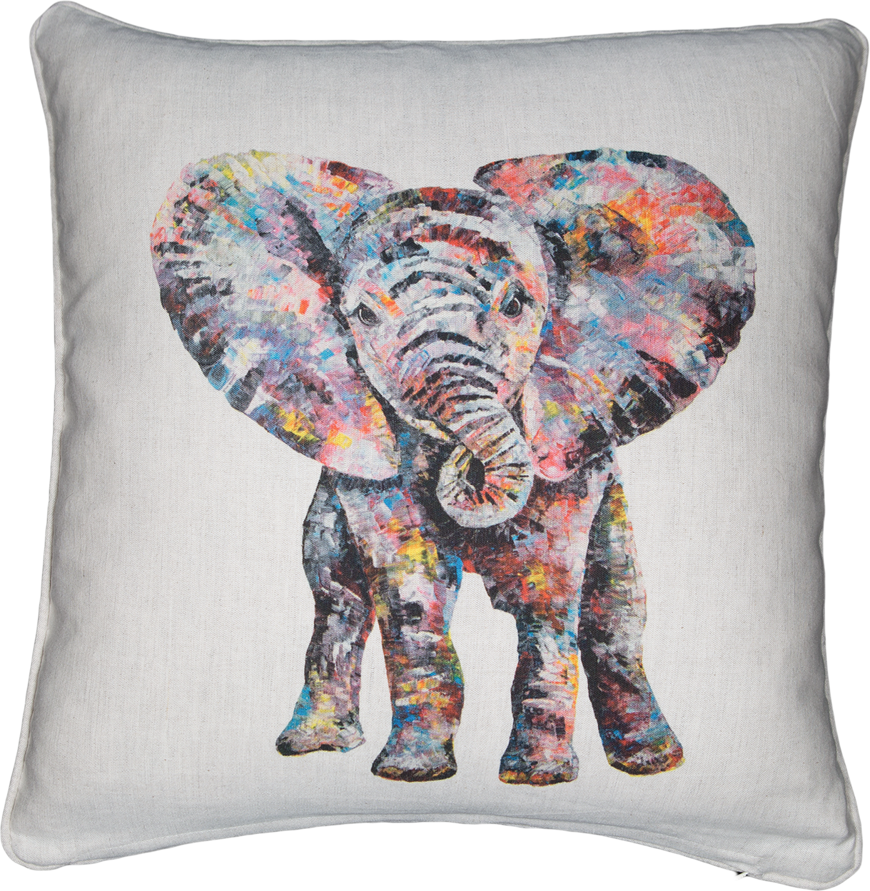 Baby Elephant Cushions 'nelly' - Framed Canvas Art - Nelly By Becksy (1219x1249), Png Download