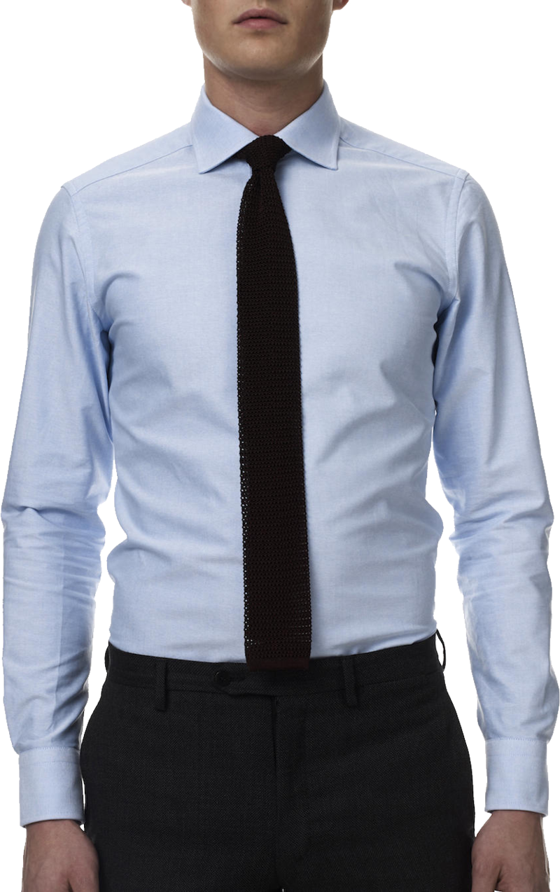 Best Llight Blue Dress Shirt Black Tie Png - Blue Dress Shirt Black Tie (481x765), Png Download