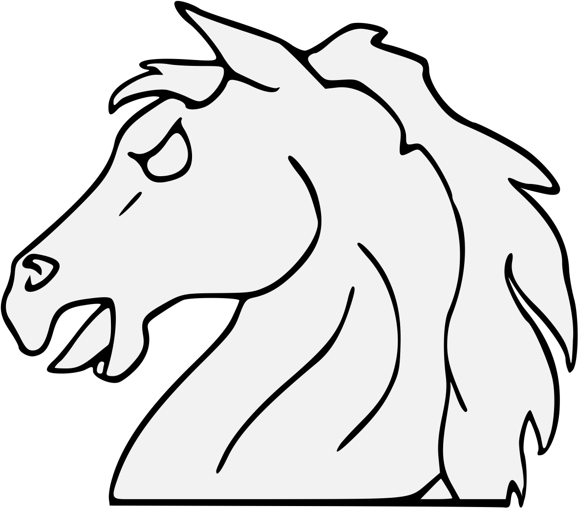 Horse Head Couped - Stallion (1218x1068), Png Download