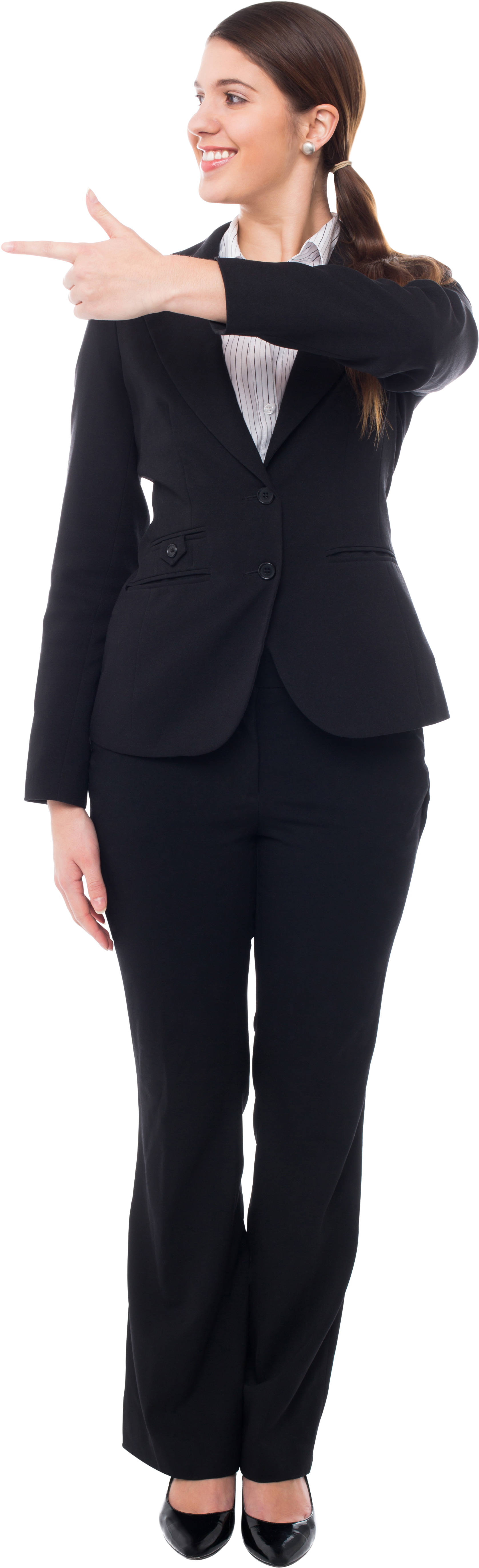 Girl Pointing Left Free Commercial Use Png Image - Formal Wear (3840x5760), Png Download