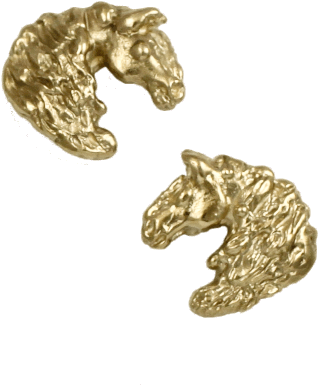 Horse Head Stud Earrings - Earring (407x489), Png Download