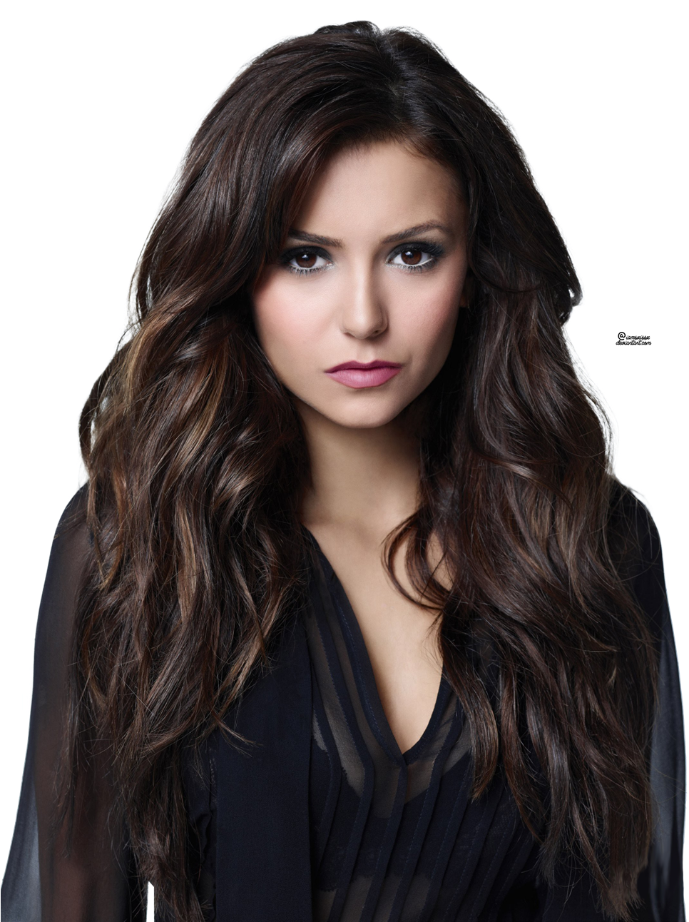 Nina Dobrev Png Photo - Dark Chocolate Color Hair (1012x1350), Png Download