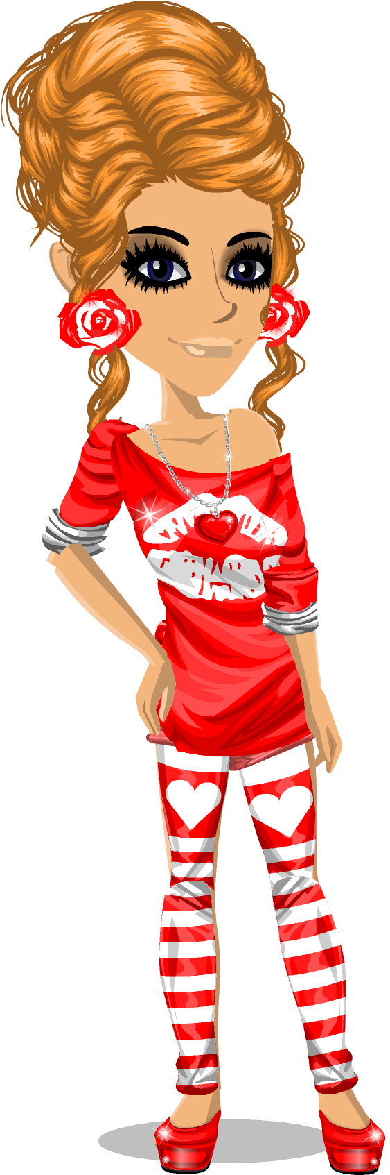 Msp Kute Kisses - Cartoon (577x1699), Png Download