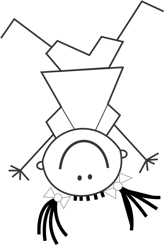 Clipartist Net Gustavorezende Kids Black White Line - Upside Down Clipart (555x938), Png Download