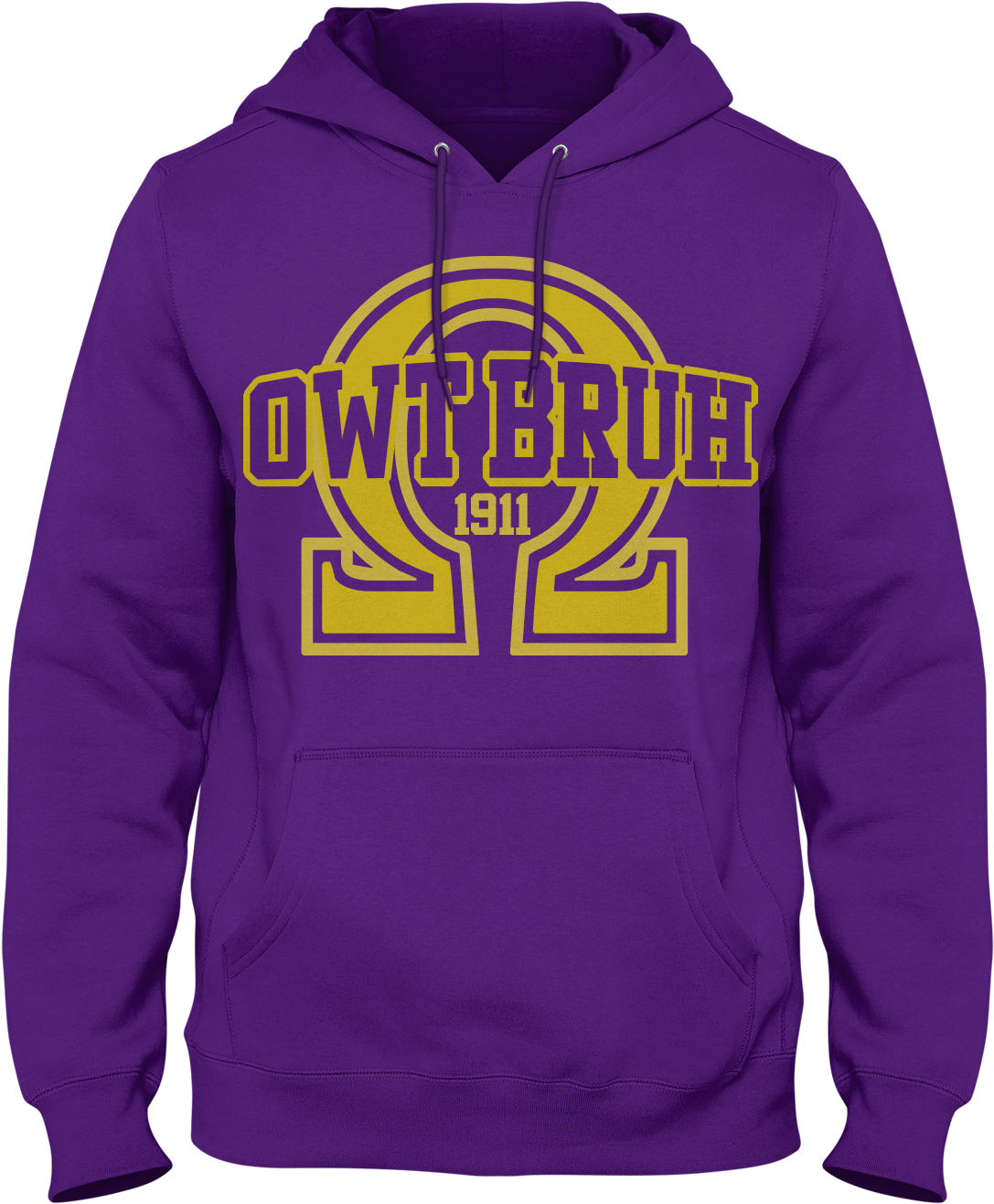 Omega Psi Phi Owt Bruh Hoodie (1200x1500), Png Download