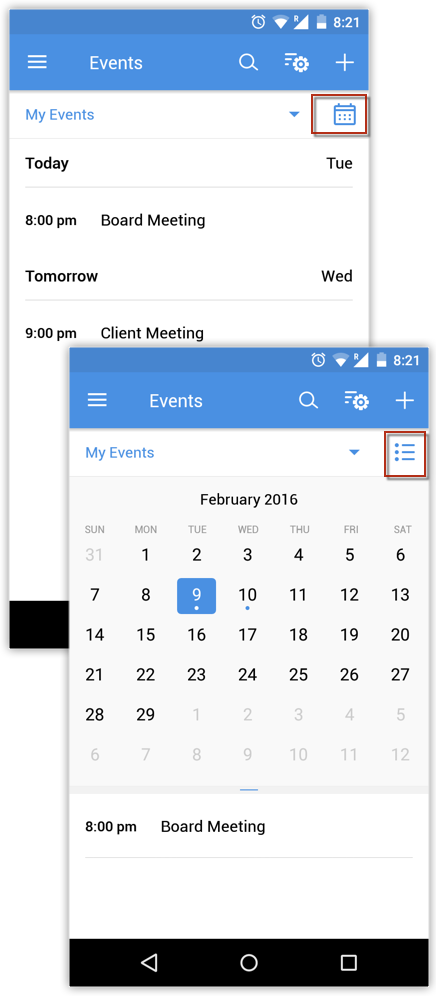 In The Record List Page, Toggle Between The Calendar (436x996), Png Download