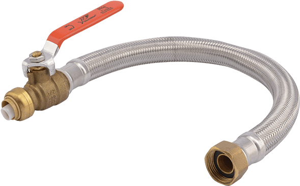 Stainless Steel Braided Flexible Water Heater Connector (588x588), Png Download