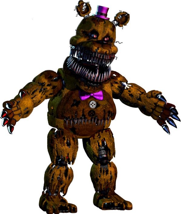 Nightmare Fredbear In Nightmare's Pose (598x707), Png Download