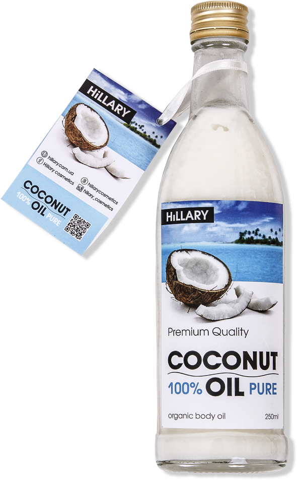 Рафинированное Кокосовое Масло Hillary Cosmetics Premium (650x1000), Png Download