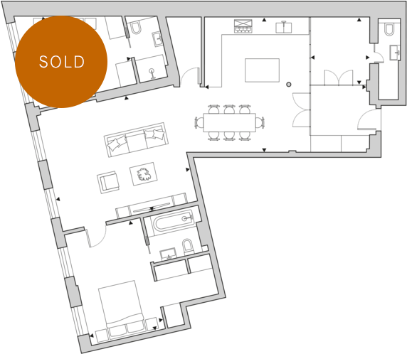 Bp Apartment01 Floorplan (750x497), Png Download
