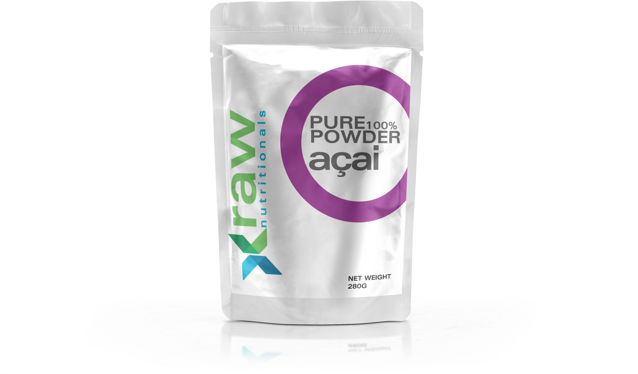 Raw Nutritional Pure Acai Powder Pouch Front View (2047x1382), Png Download