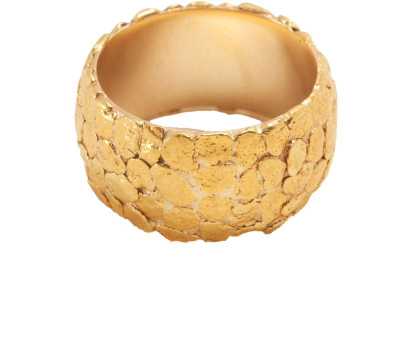 Yellow Gold Wide Nugget Ring (1000x1000), Png Download