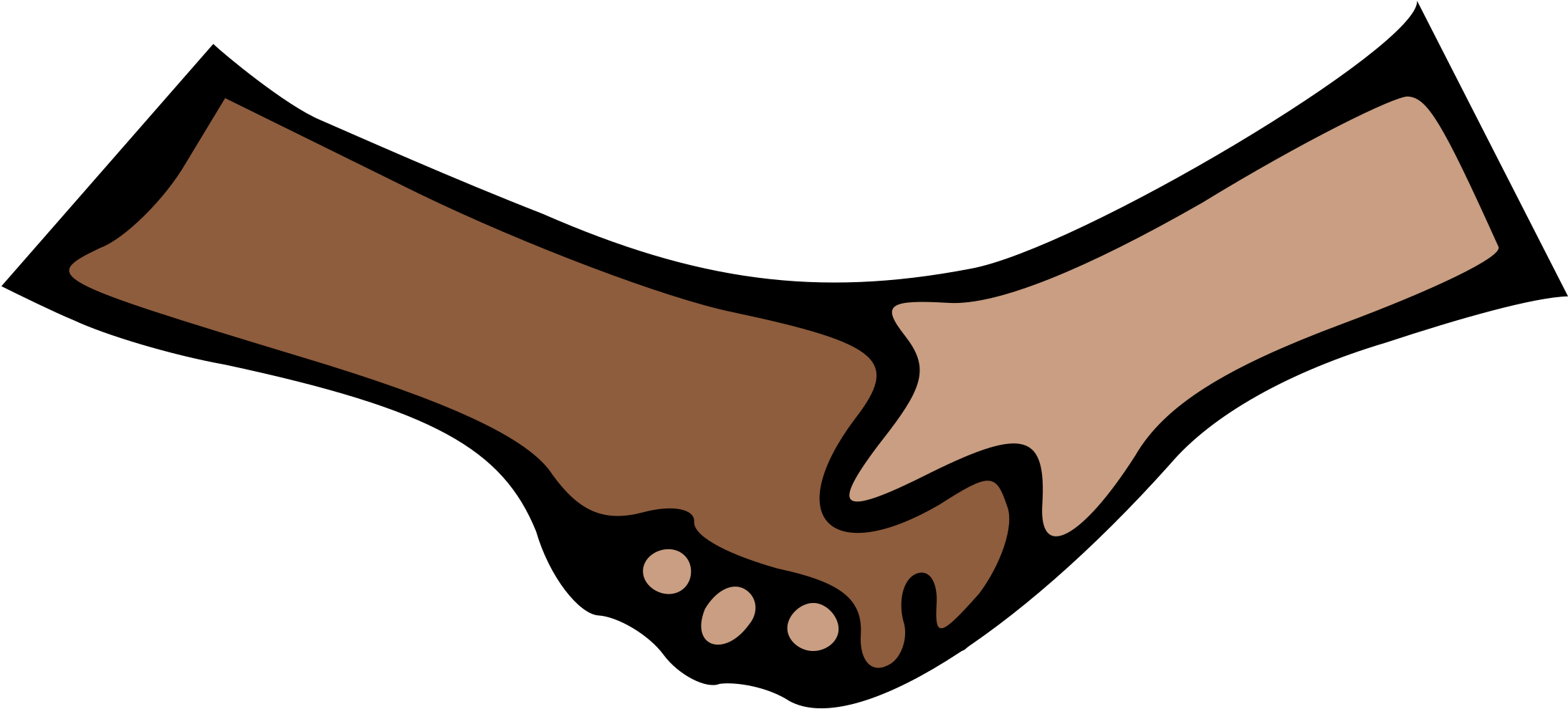 Clipart - Handshake - Clip Art (800x401), Png Download