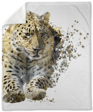 Art Print: Sunnys's Leopard Portrait Watercolor, 30x30cm. (400x400), Png Download
