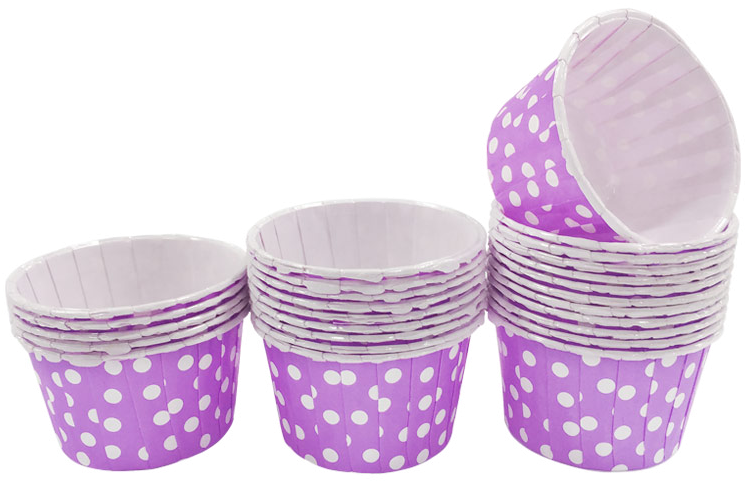 Lavender With White Polka Dot Mini Cupcake Paper Cups - Paper Cup (760x760), Png Download