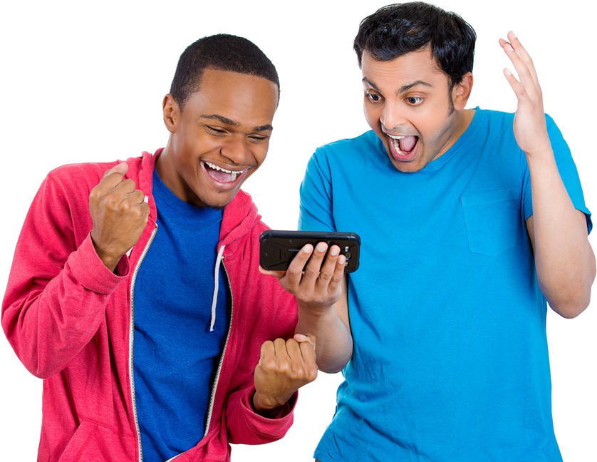 Sports On Phone - Guy Watching Sports On Phone (894x671), Png Download