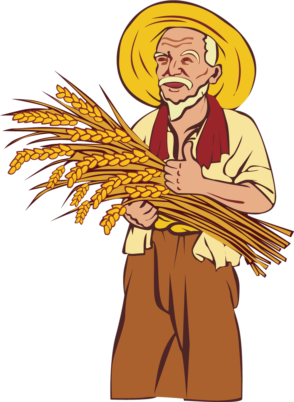 Picture Library Library Farming Clipart Rice Farmer - Grandfather Farmer Clipart (1372x1575), Png Download