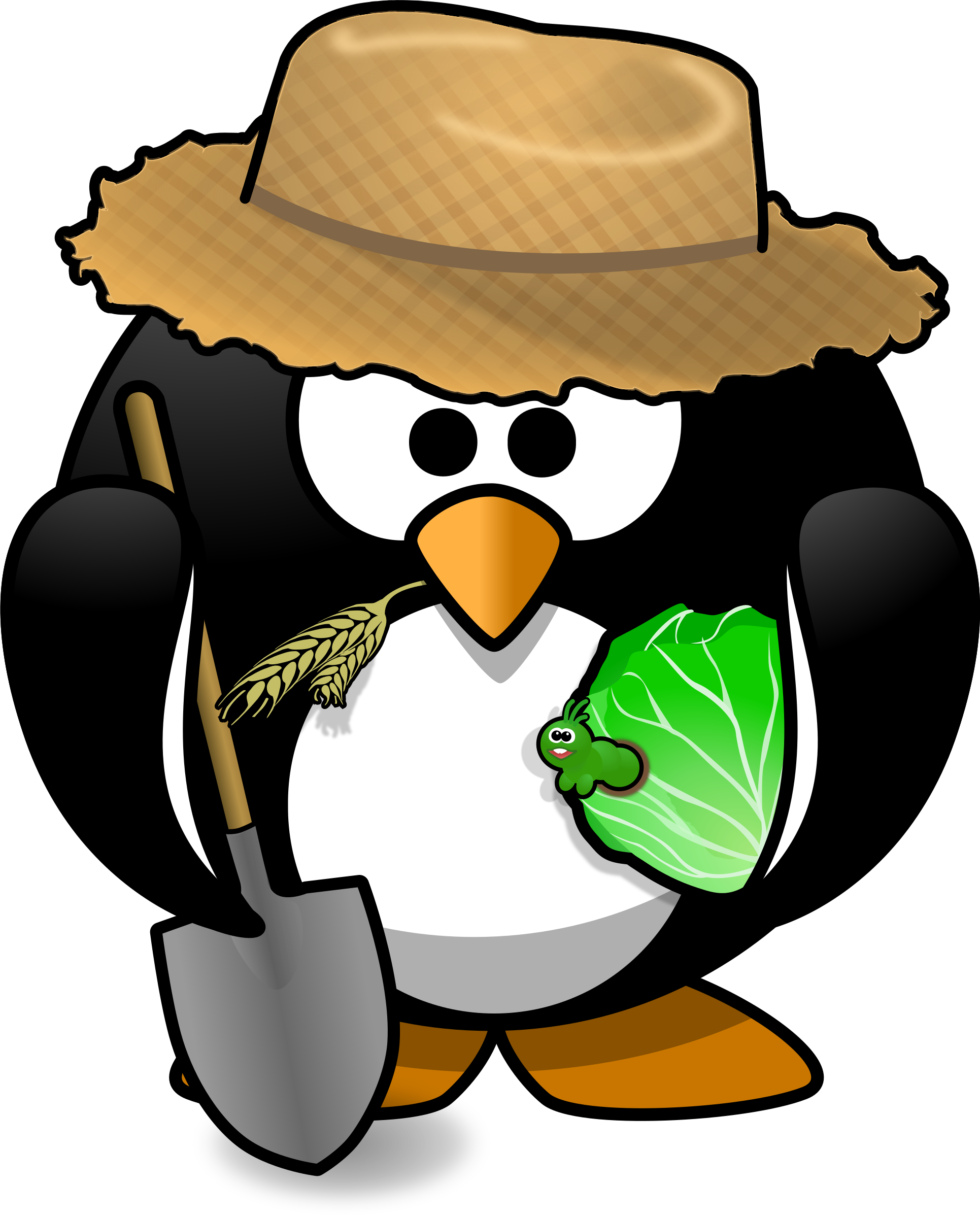 Free Farmer Penguin High Resolution Clip Art - Cartoon Penguin (1931x2400), Png Download