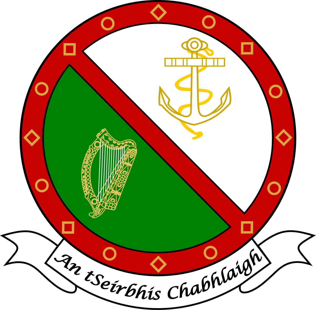 Irish Naval Service Logo (1200x1178), Png Download