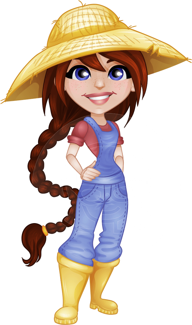 Vector Female Character Dianne - Female Farmer Cartoon Png (957x1060), Png Download