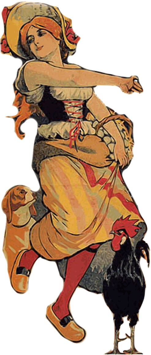Girl - Vintage Woman Transparent (500x1163), Png Download