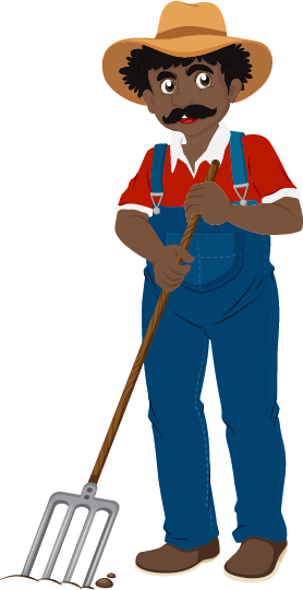 Sniffy Dog, Farmer - Farmer Cartoon Transparent (278x540), Png Download
