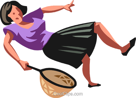 Woman Falling Royalty Free Vector Clip Art Illustration - Transparent Woman Falling Over (480x347), Png Download