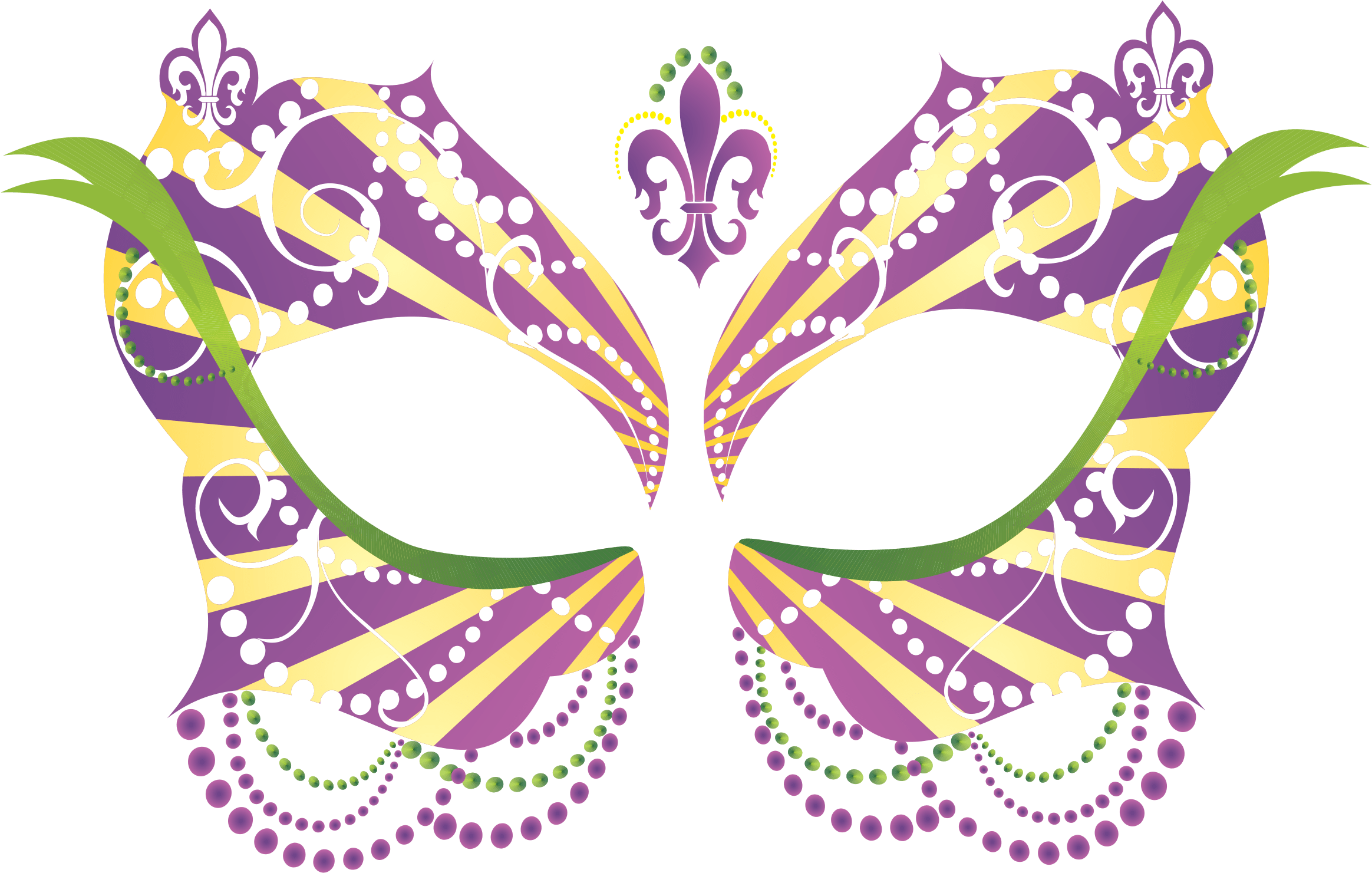 Her Mardi Gras Fake Tattoo Mask - Mask (2400x1575), Png Download
