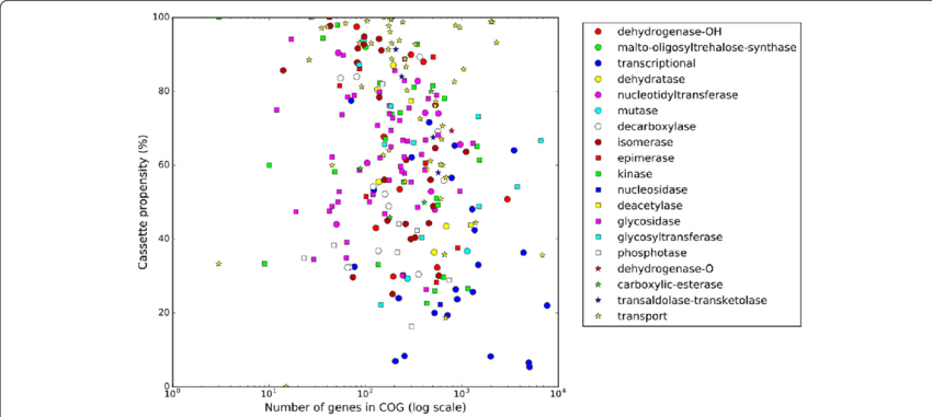 Cassette Propensity Of Genes From Different Cogs - Common Fig (850x381), Png Download