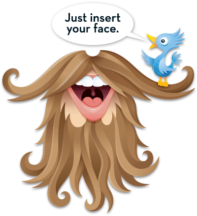 Twitter Beard - Printable Beard Mask (399x447), Png Download