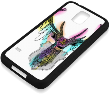 Watercolor Deer Head, Ornate Animal Drawing Rubber - Iphone (500x500), Png Download