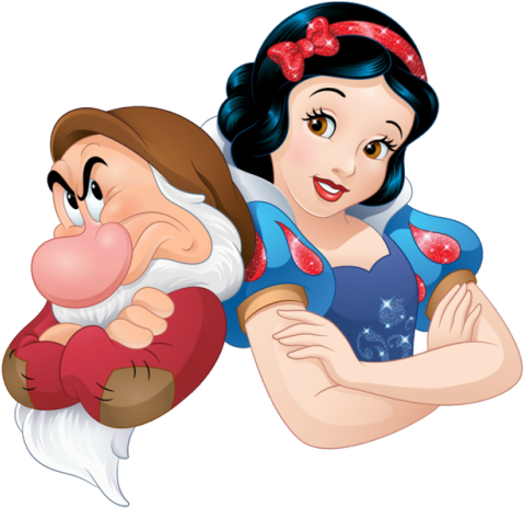 Nuevo Artwork/png En Hd De Snow White & Grumpy - Snow White And Grumpy Tote Bag (500x477), Png Download
