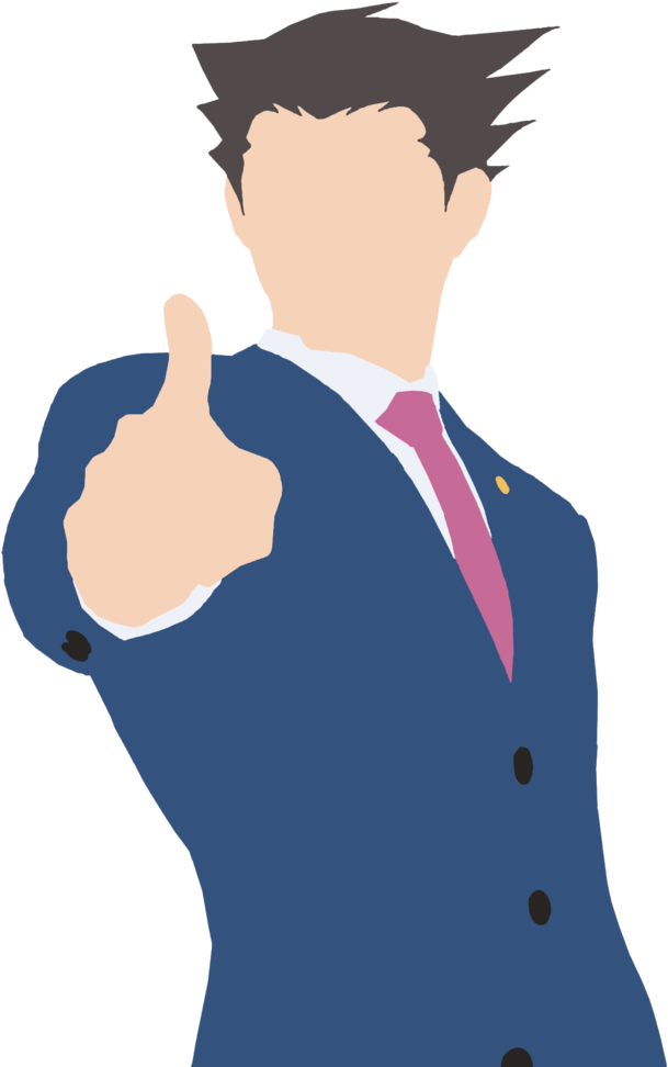 Phoenix Wright - Ace Attorney Minimalist Art (816x979), Png Download